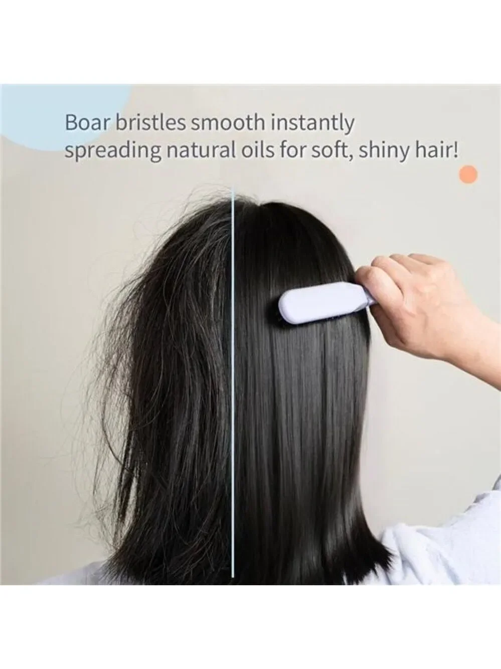 Mini Travel Hair Brush Folding Detangler Boar Bristles Portable Wet Dry Kids Wom